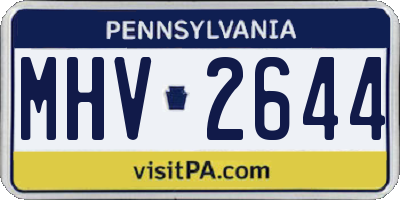 PA license plate MHV2644