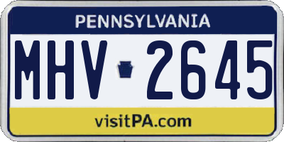 PA license plate MHV2645