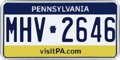 PA license plate MHV2646