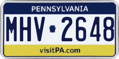 PA license plate MHV2648