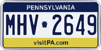 PA license plate MHV2649
