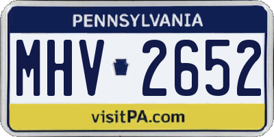 PA license plate MHV2652