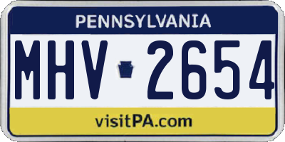 PA license plate MHV2654