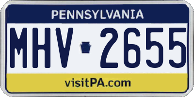 PA license plate MHV2655