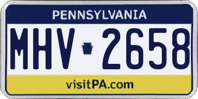 PA license plate MHV2658