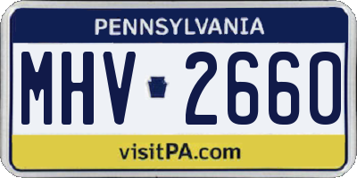 PA license plate MHV2660