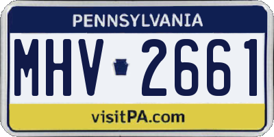 PA license plate MHV2661
