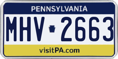 PA license plate MHV2663