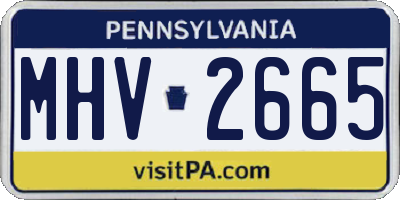 PA license plate MHV2665