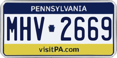 PA license plate MHV2669