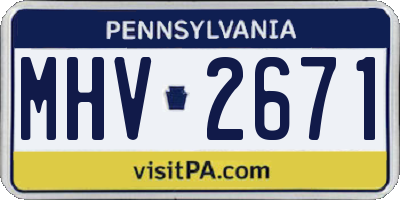 PA license plate MHV2671