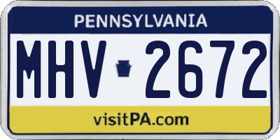 PA license plate MHV2672