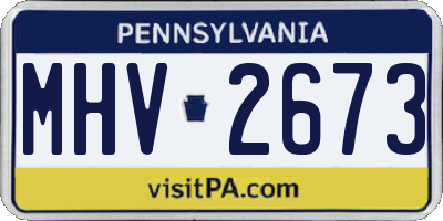 PA license plate MHV2673