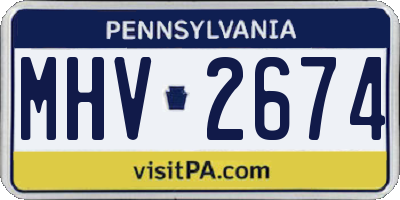 PA license plate MHV2674