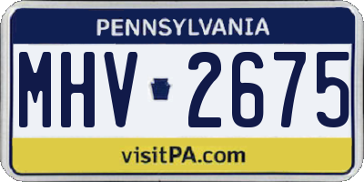 PA license plate MHV2675
