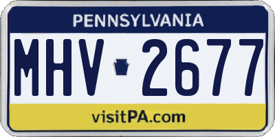 PA license plate MHV2677