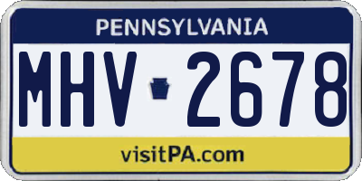 PA license plate MHV2678