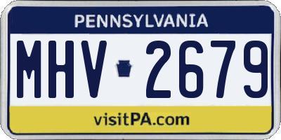 PA license plate MHV2679