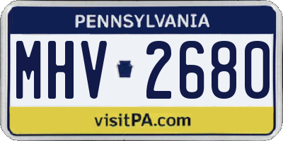 PA license plate MHV2680