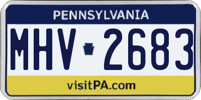PA license plate MHV2683