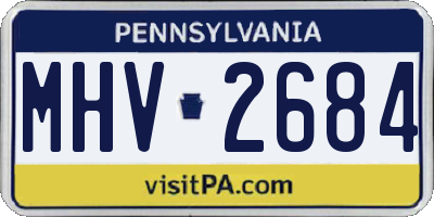 PA license plate MHV2684