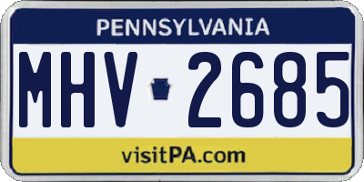 PA license plate MHV2685