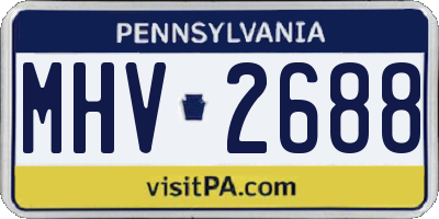 PA license plate MHV2688