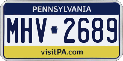 PA license plate MHV2689