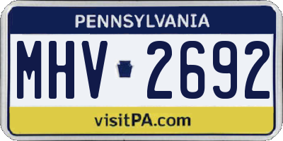 PA license plate MHV2692