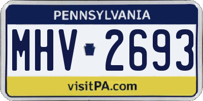 PA license plate MHV2693