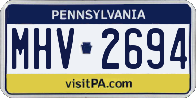 PA license plate MHV2694