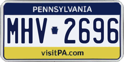 PA license plate MHV2696