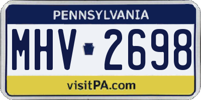 PA license plate MHV2698