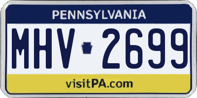 PA license plate MHV2699