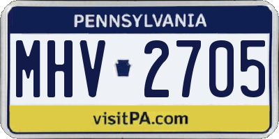PA license plate MHV2705