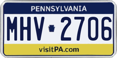 PA license plate MHV2706