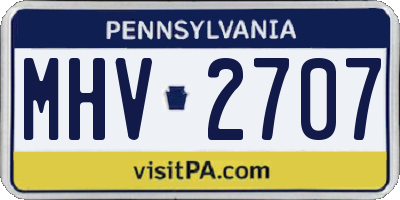 PA license plate MHV2707