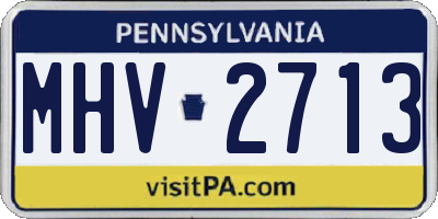 PA license plate MHV2713