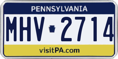 PA license plate MHV2714