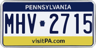 PA license plate MHV2715