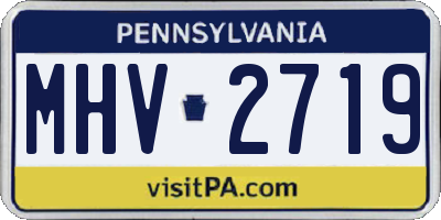 PA license plate MHV2719