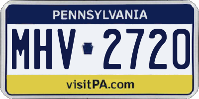 PA license plate MHV2720