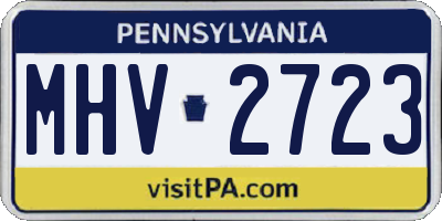 PA license plate MHV2723