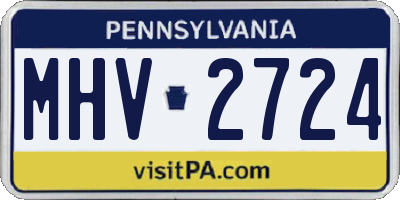 PA license plate MHV2724