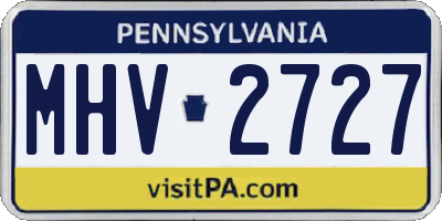 PA license plate MHV2727