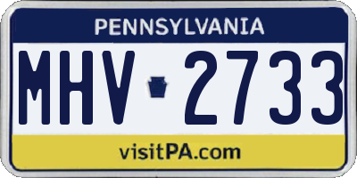 PA license plate MHV2733
