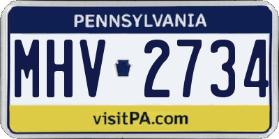 PA license plate MHV2734