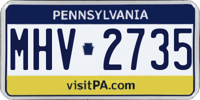 PA license plate MHV2735