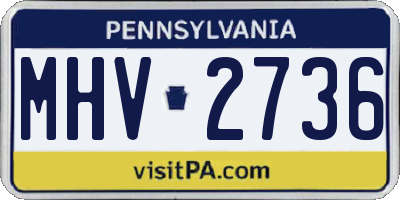 PA license plate MHV2736