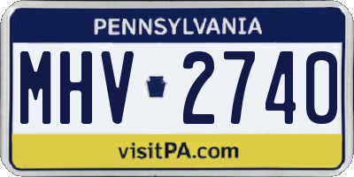 PA license plate MHV2740